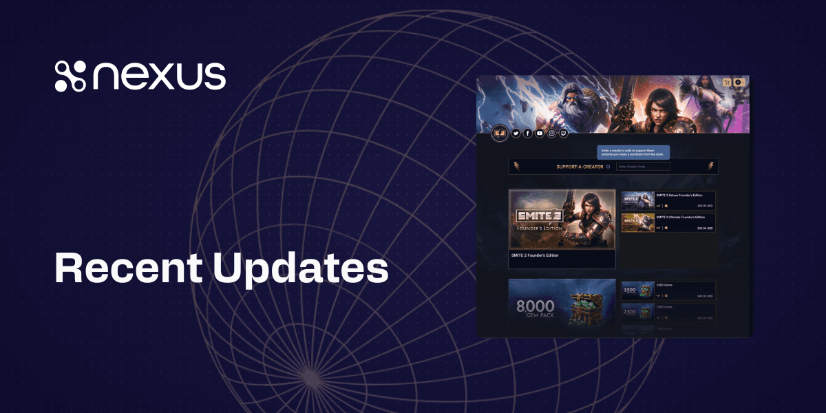 Platform Update: Major Publisher Dashboard Improvements & Creator Codes On Nexus Storefronts